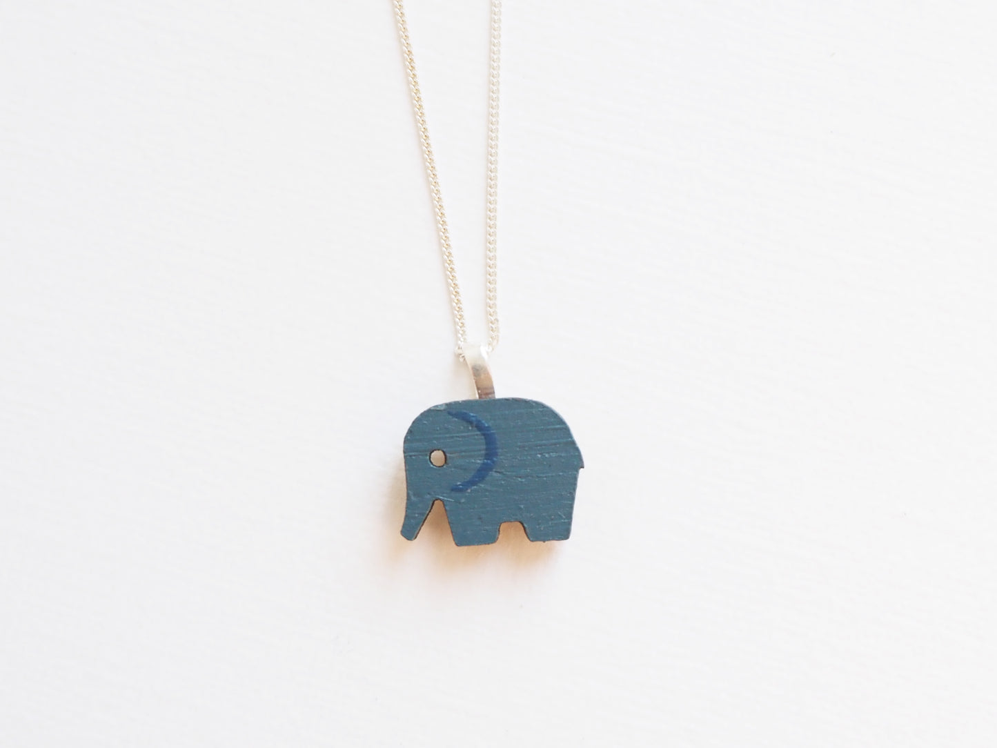Elephant Necklace – Sterling Silver Chain & Sustainable Bamboo