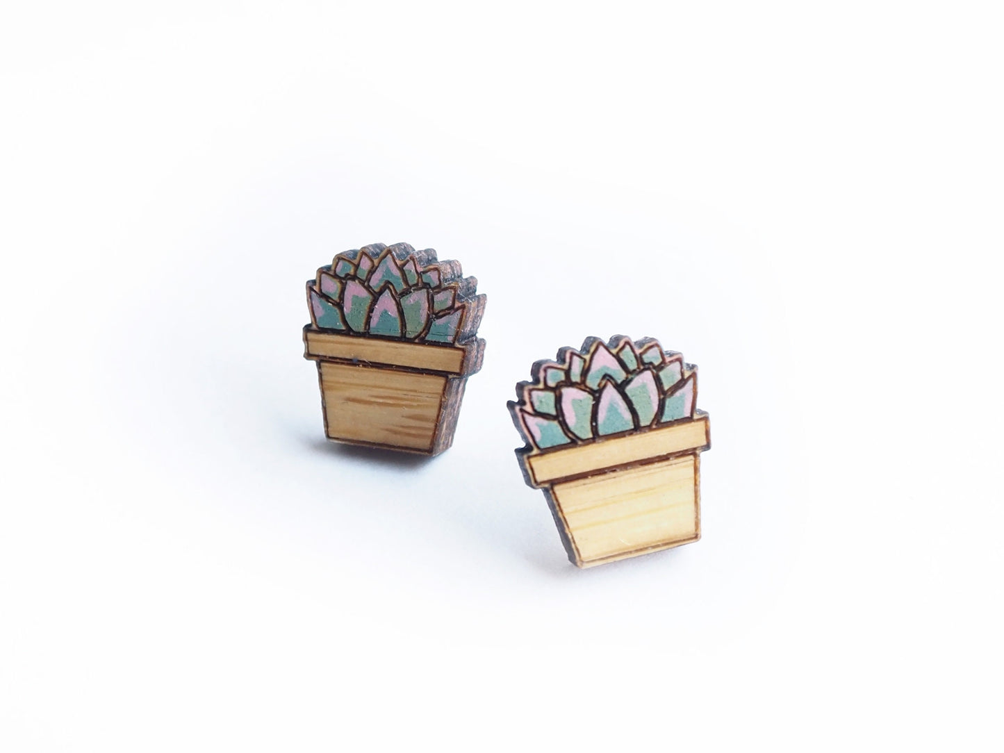 Succulent Earrings, Cactus Studs, Plant Gifts For Her, Cacti Earrings