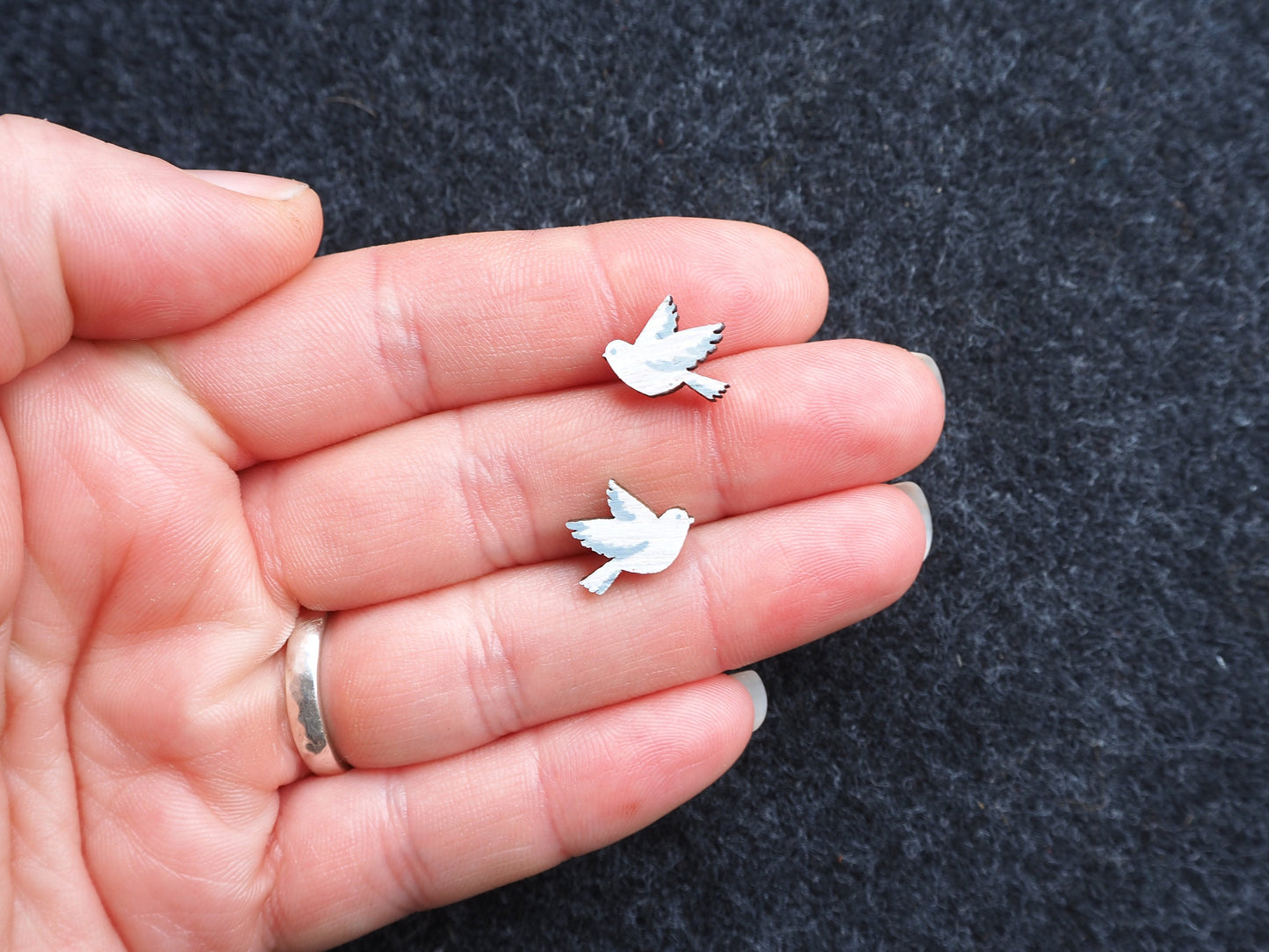 Dove Earrings / Hand Painted Earrings / Dove Gifts For Her / Bird Earrings