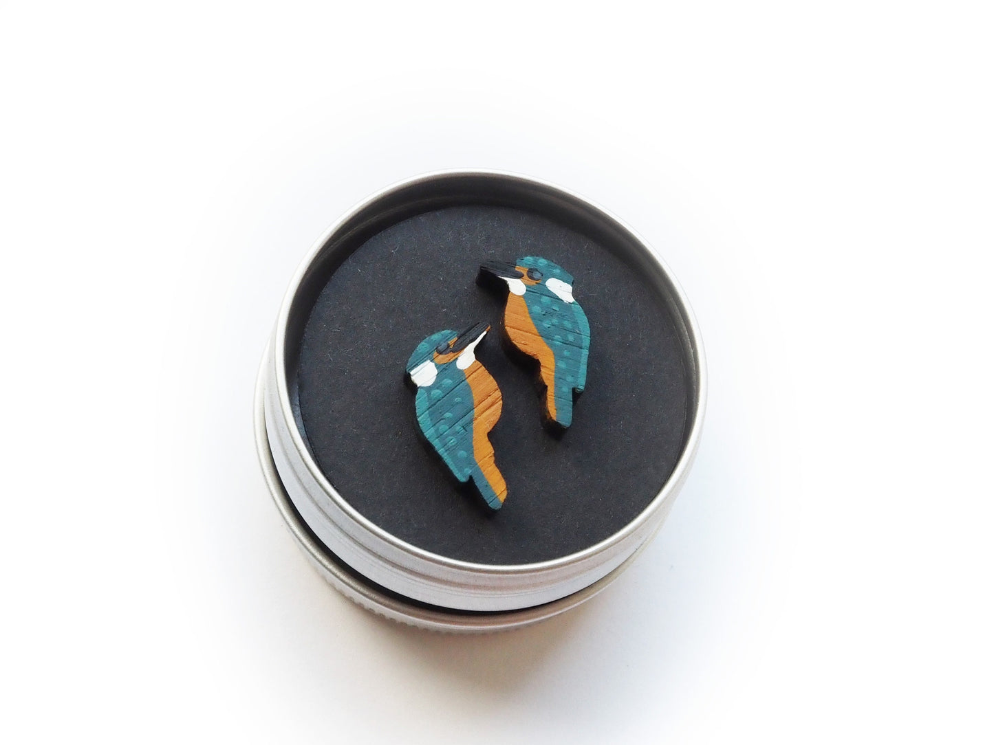 Bird Earrings, Kingfisher Earrings, Wooden Earrings, Bird Gifts For Her, Garden Birds, UK Birds