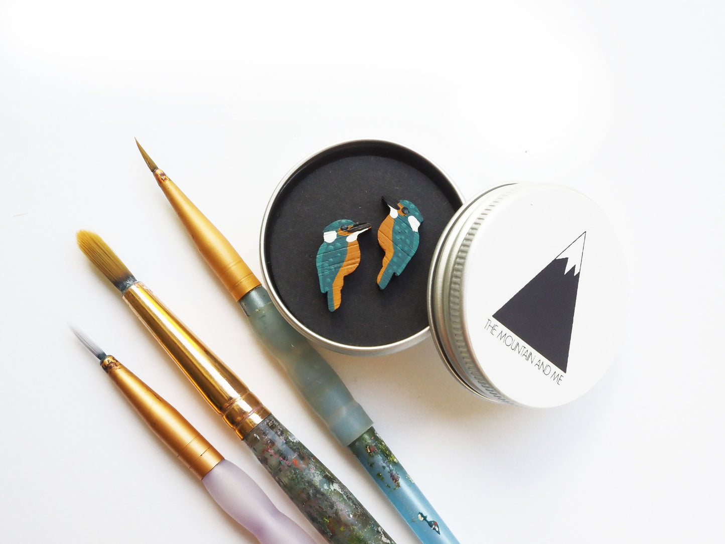 Bird Earrings, Kingfisher Earrings, Wooden Earrings, Bird Gifts For Her, Garden Birds, UK Birds