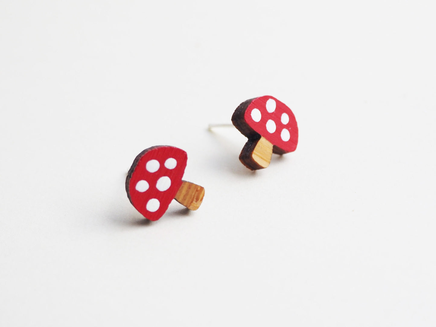 Toadstool Earrings / Mushroom Earrings / Wooden Earrings / Sustainable Gifts For Her