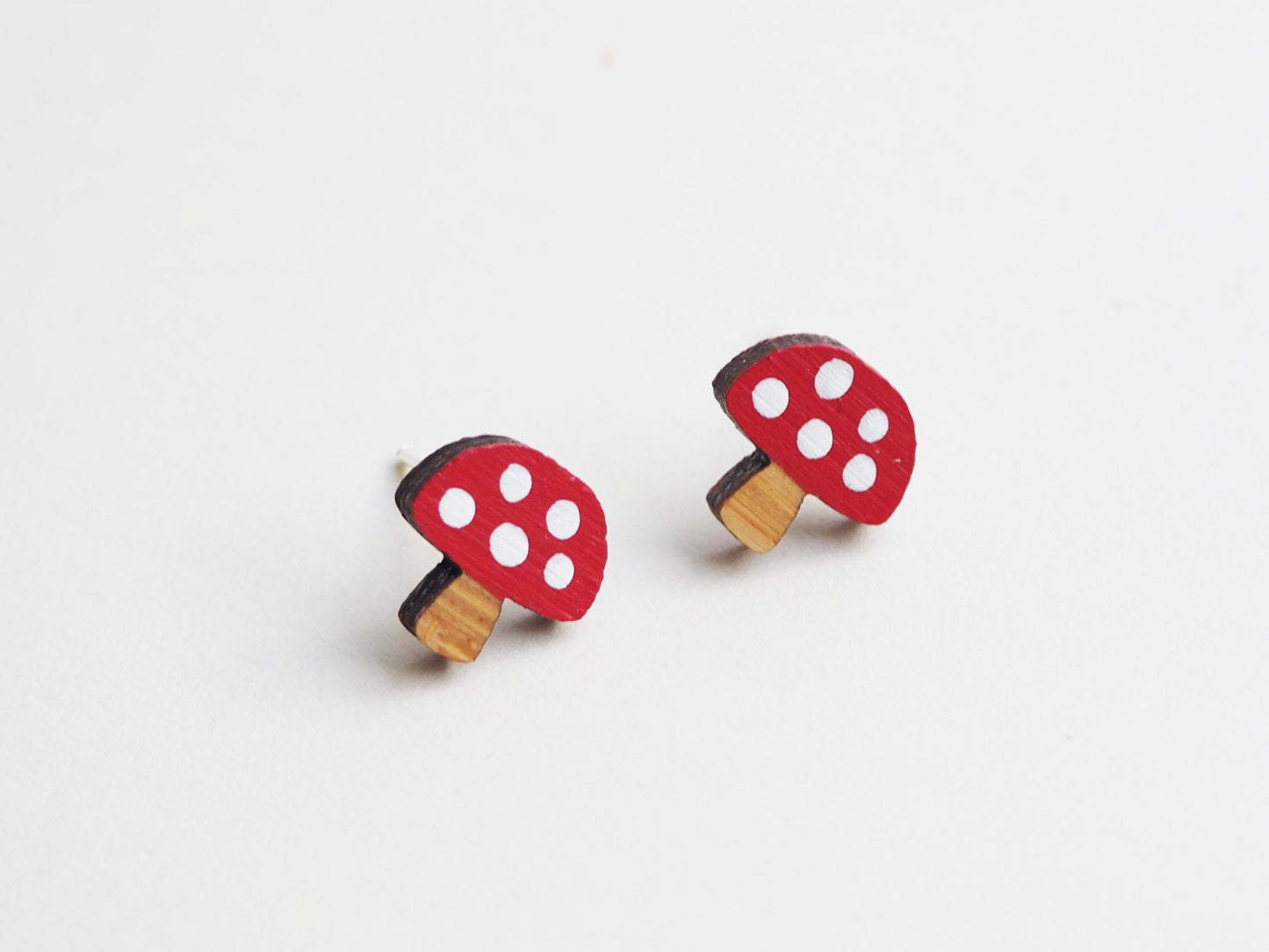 Toadstool Earrings / Mushroom Earrings / Wooden Earrings / Sustainable Gifts For Her