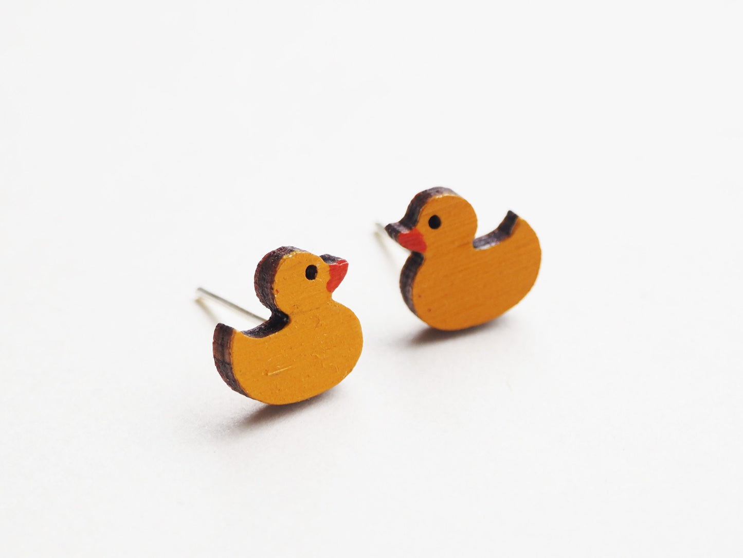 Duck Earrings, Duck Studs, Yellow Ducks, Rubber Duck Jewellery