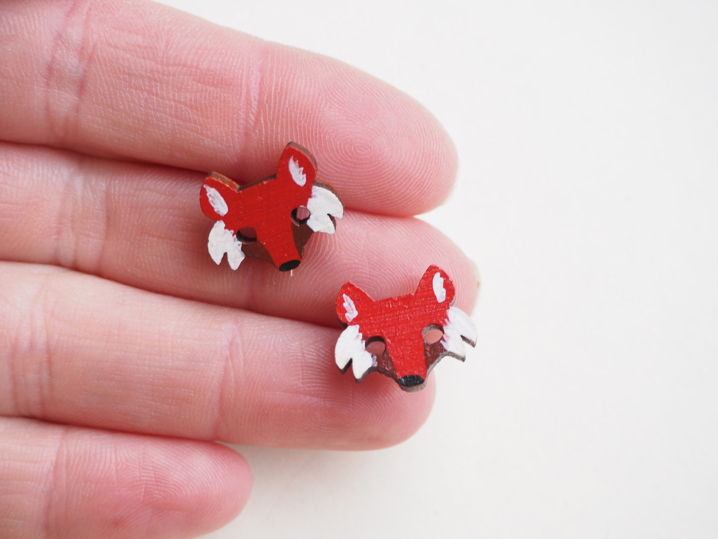 Fox Earrings / Wooden Earrings / Fox Gifts / Fox Studs