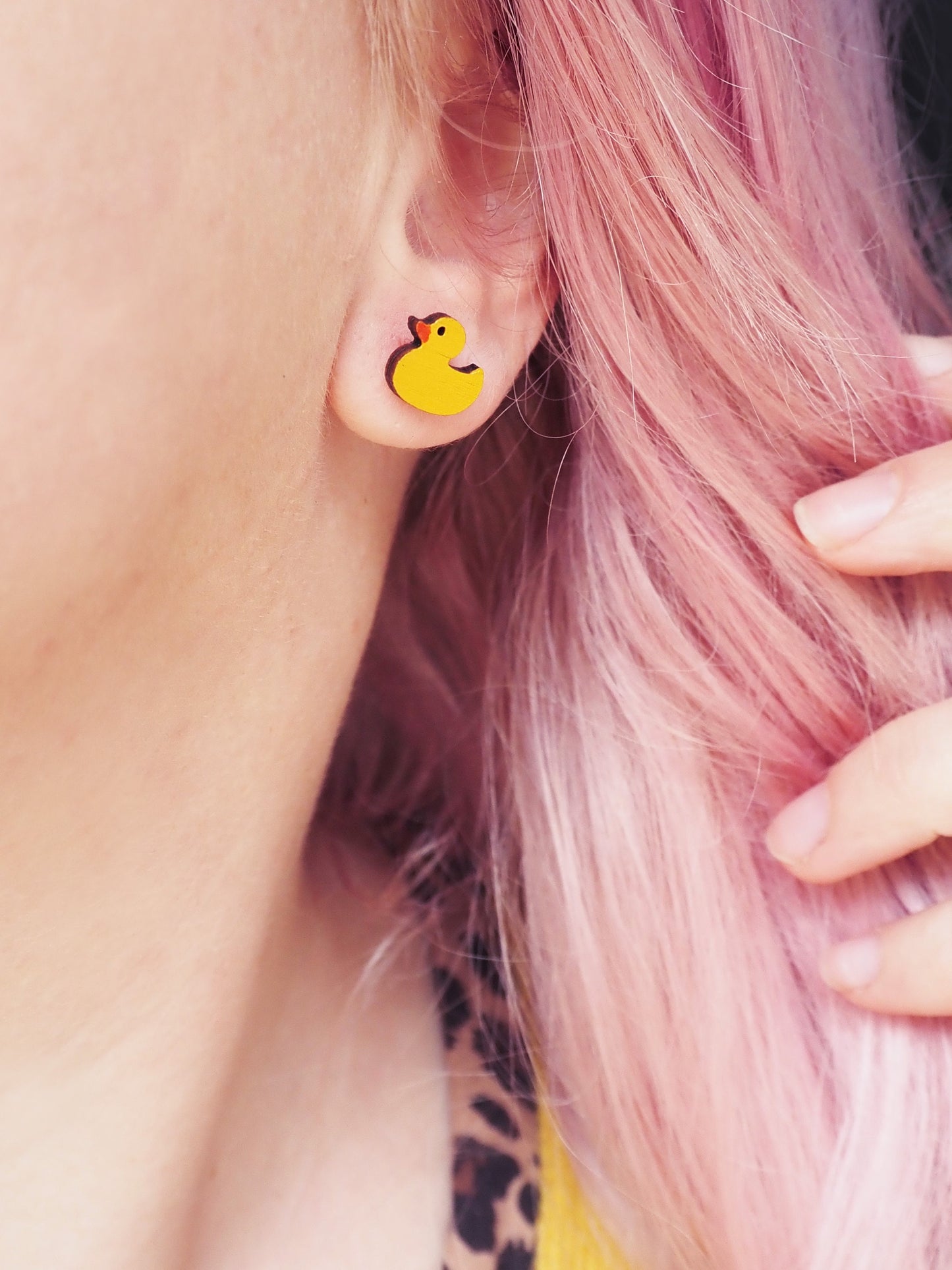 Duck Earrings, Duck Studs, Yellow Ducks, Rubber Duck Jewellery