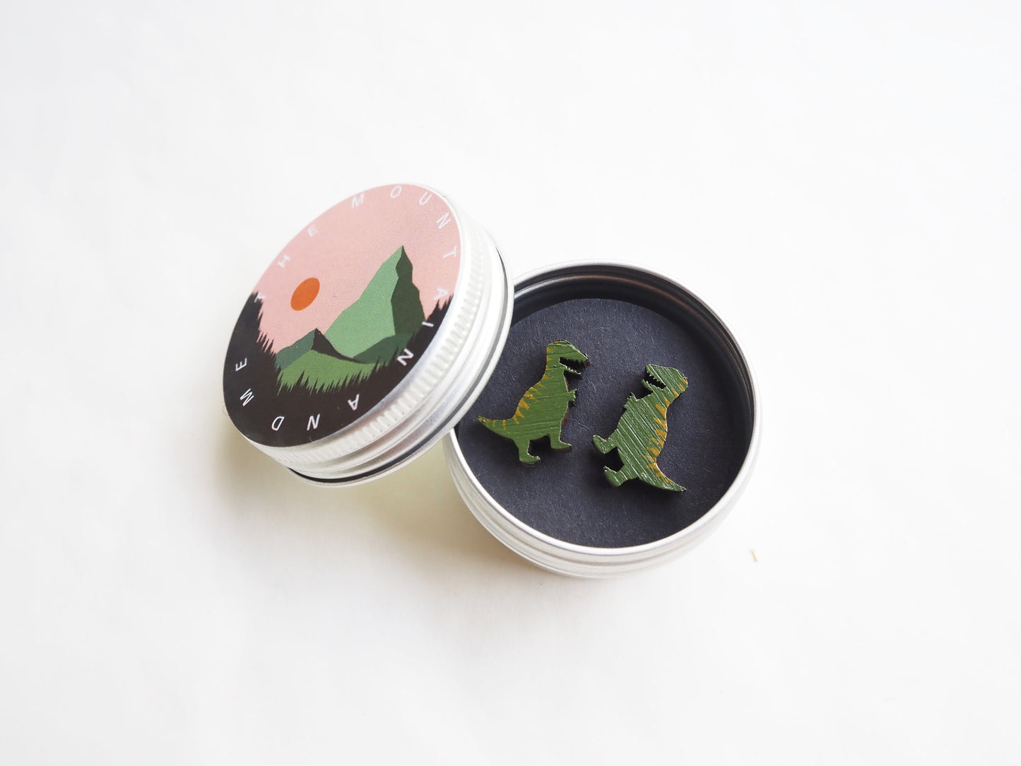 T-Rex Dinosaur Stud Earrings, Geek Earrings, Green Dinosaurs