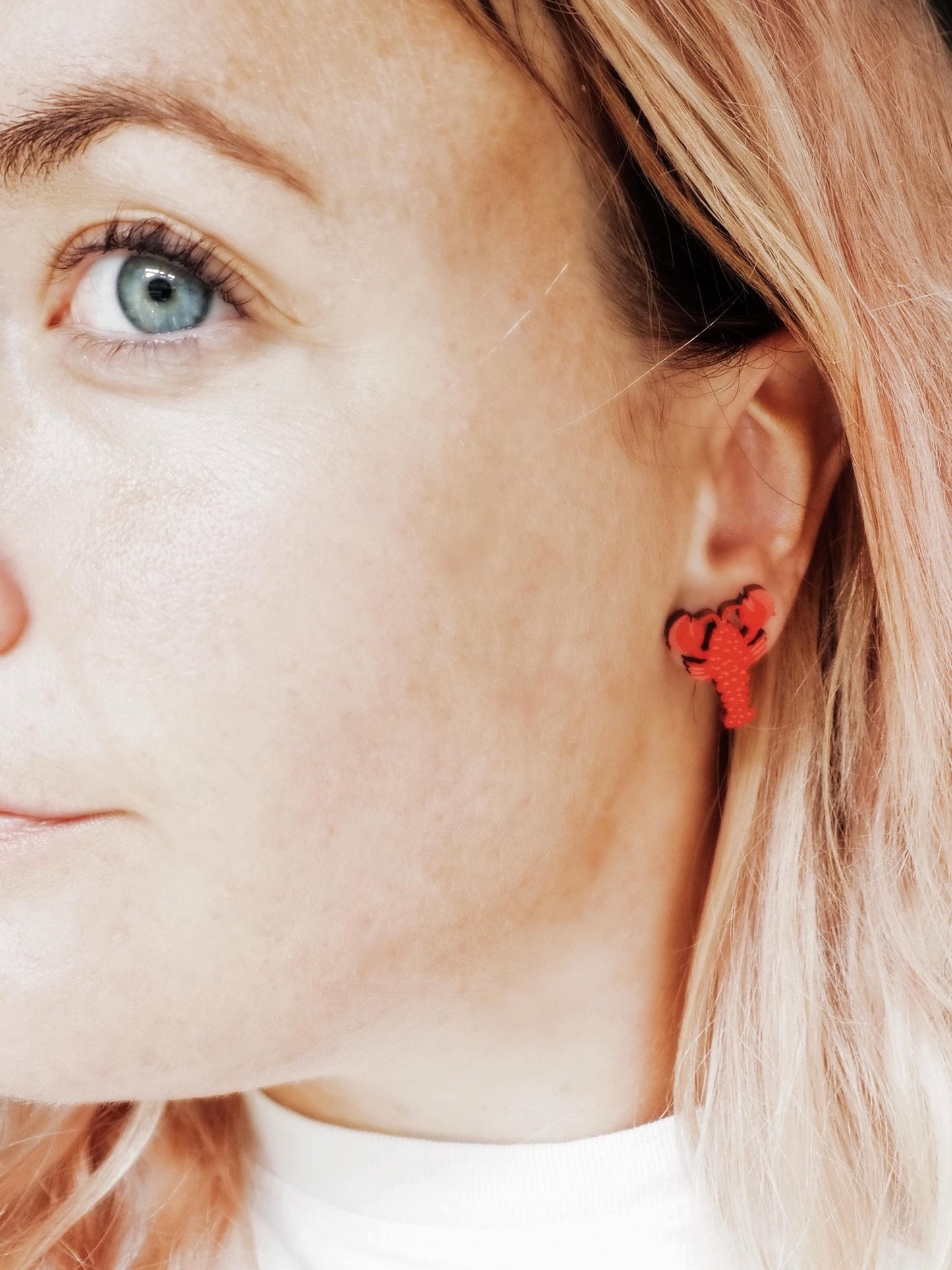 Red Lobster Stud Earrings / Lobster Jewellery / Gift For Her