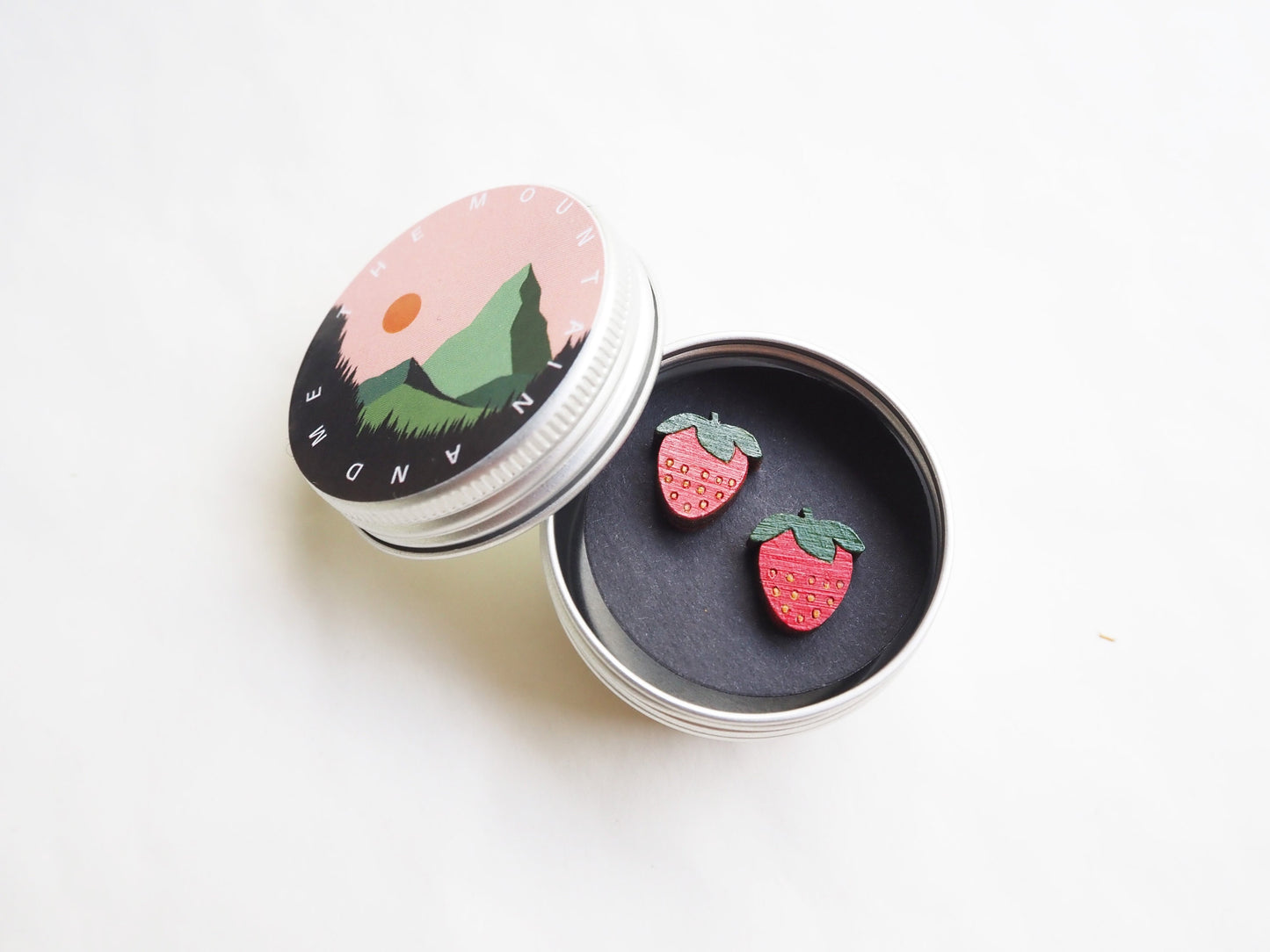 Strawberry Stud Earrings – Wooden Summer Fruit Jewellery | Eco-Friendly
