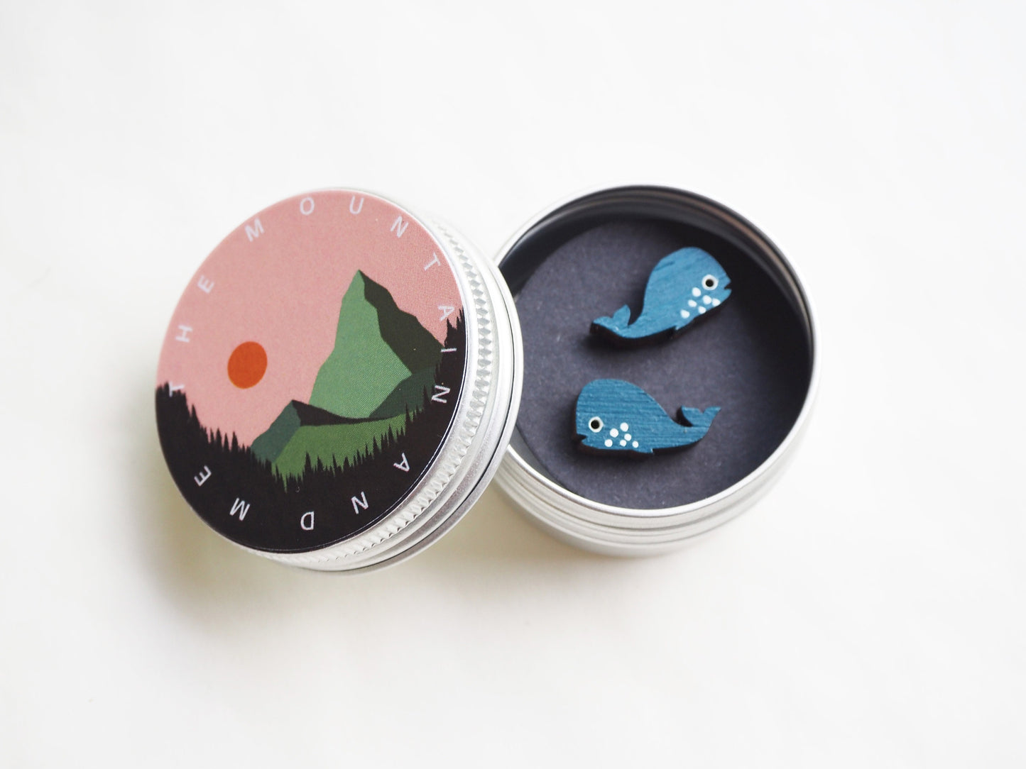 Whale Earrings - Whale Studs - Animal Earrings - Wooden Earrings