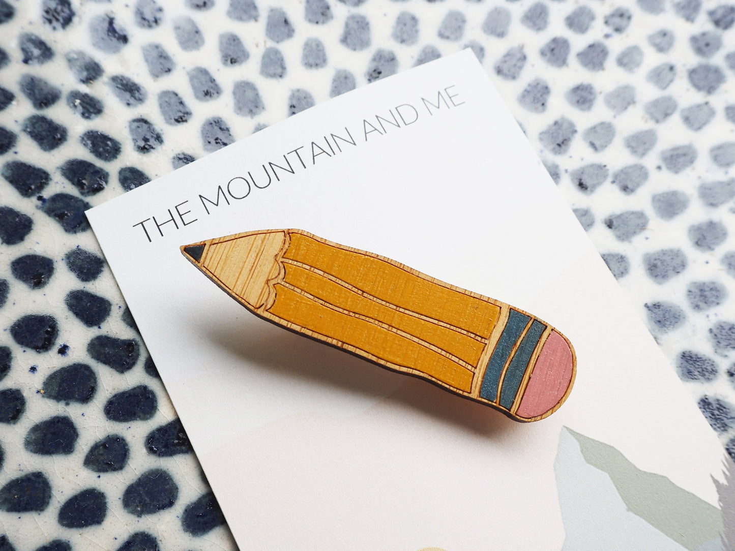 Pencil Brooch, Wooden Pencil, Gift for Artist, Stocking Filler for Artists