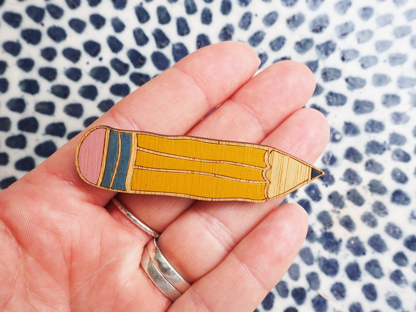 Pencil Brooch, Wooden Pencil, Gift for Artist, Stocking Filler for Artists