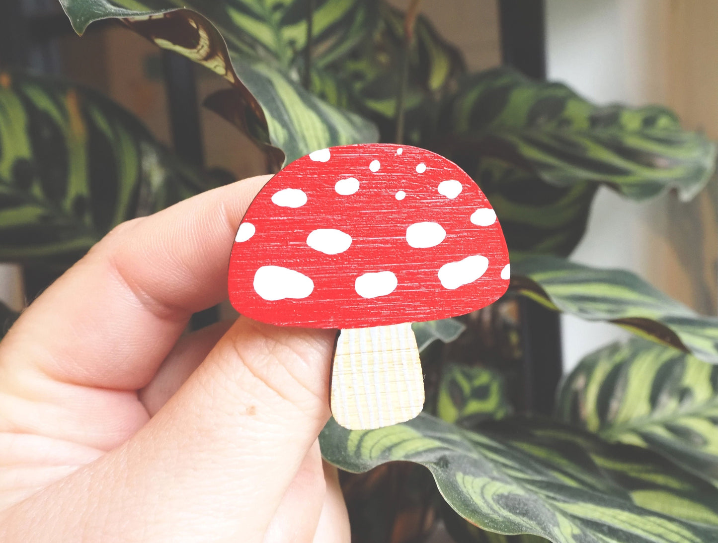 Bamboo Toadstool Brooch, Mushroom Brooch, Toadstool Pin Badge