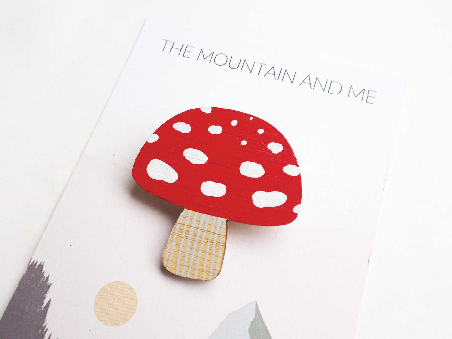 Bamboo Toadstool Brooch, Mushroom Brooch, Toadstool Pin Badge