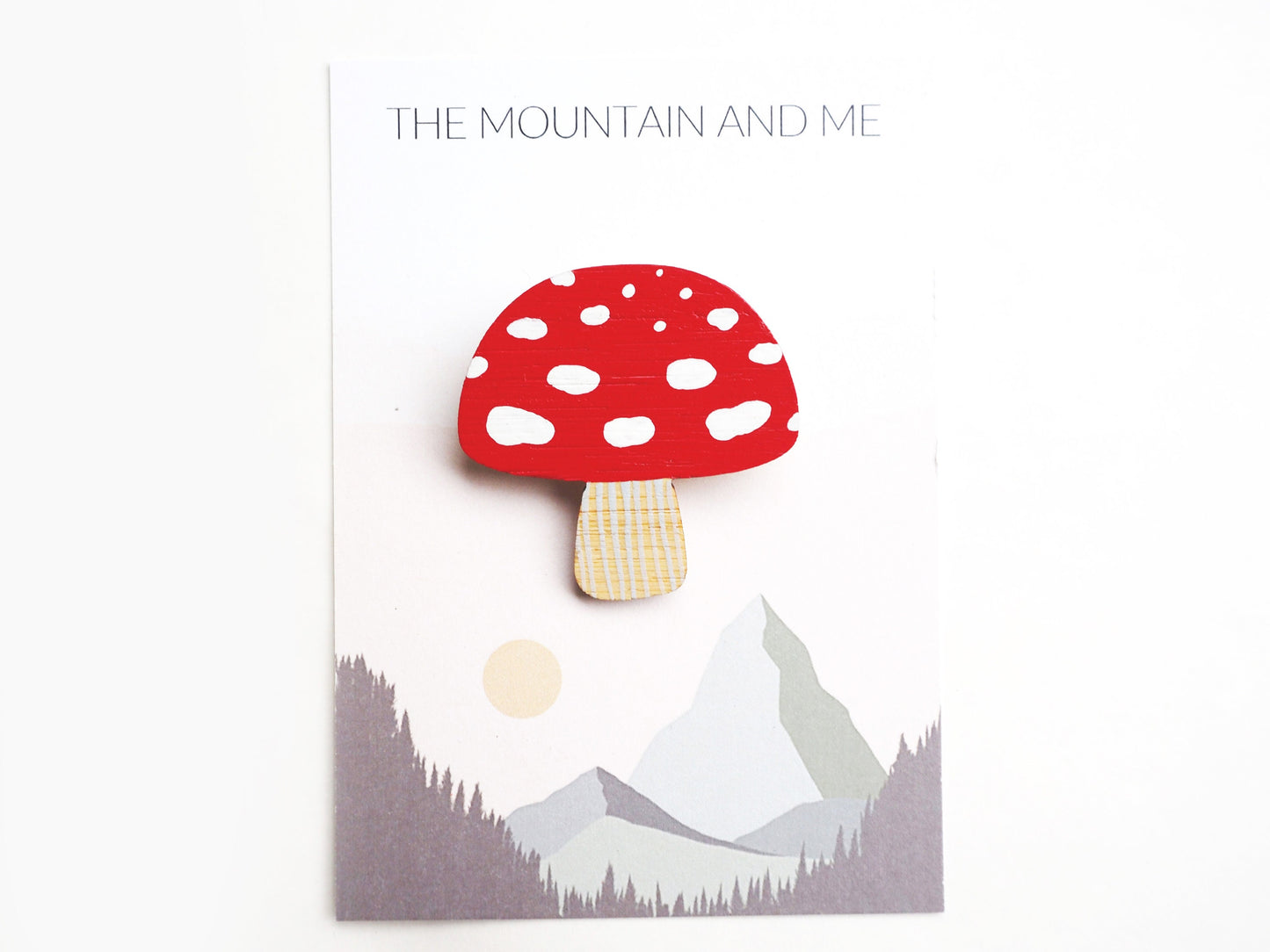 Bamboo Toadstool Brooch, Mushroom Brooch, Toadstool Pin Badge