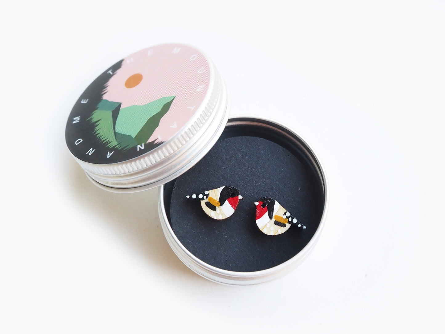 Goldfinch Earrings, Bird Studs, Wooden Earrings, Wooden Jewellery, Bird Gifts For Her, Uk Garden Birds