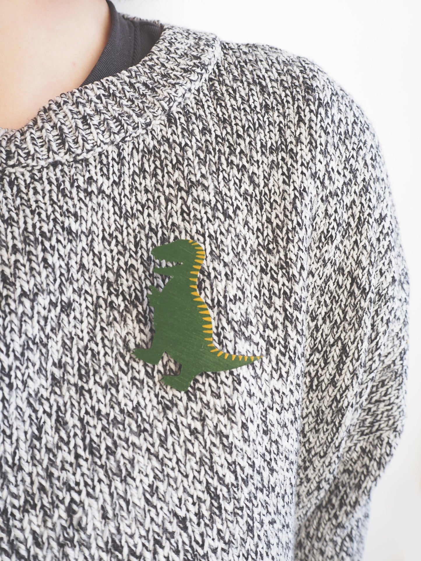 Dinosaur Brooch, T-rex Gifts, Wooden Dinosaur