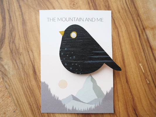 Blackbird Brooch / Blackbird Gift / Hand Painted Bird Brooches