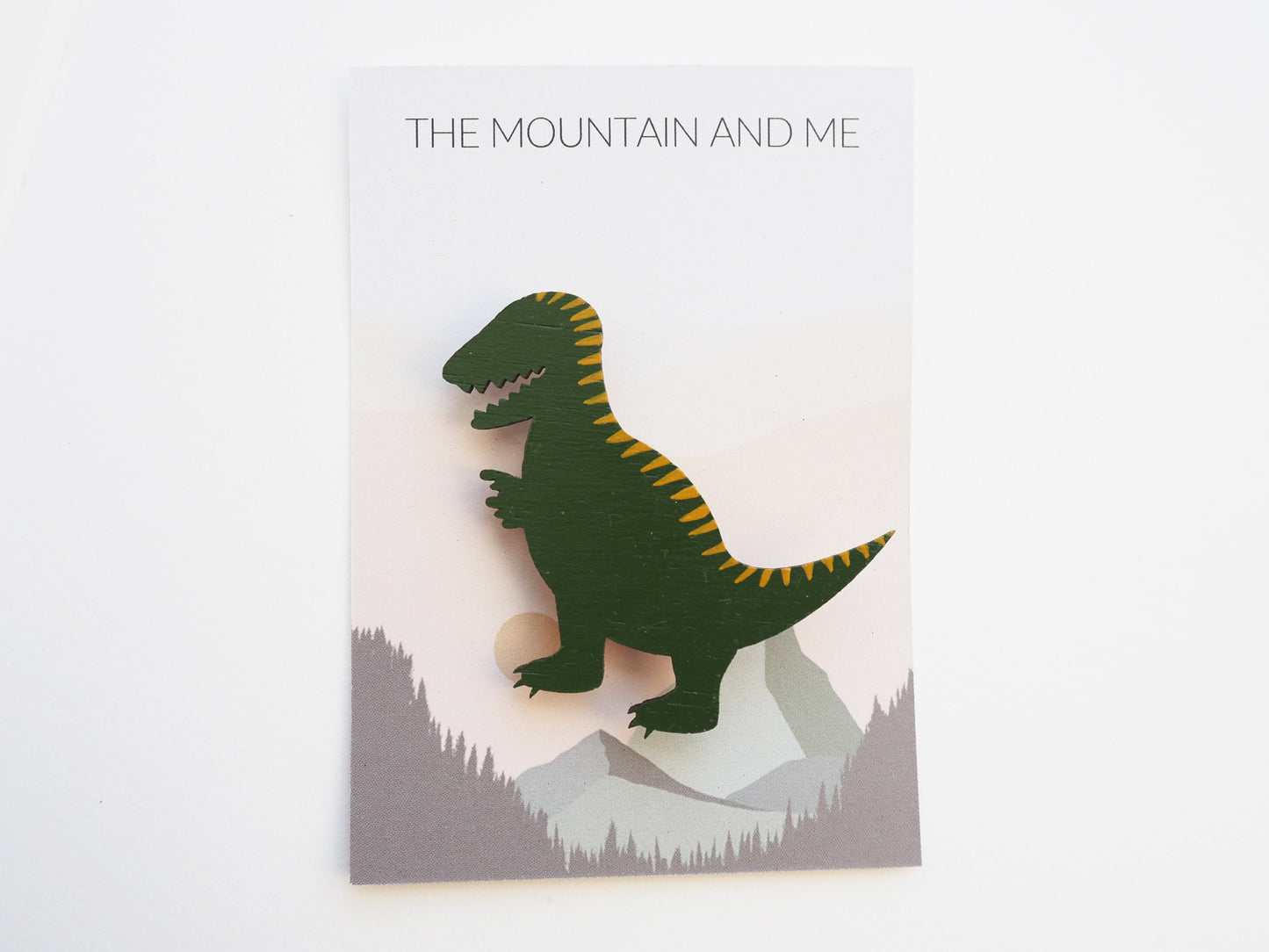Dinosaur Brooch, T-rex Gifts, Wooden Dinosaur
