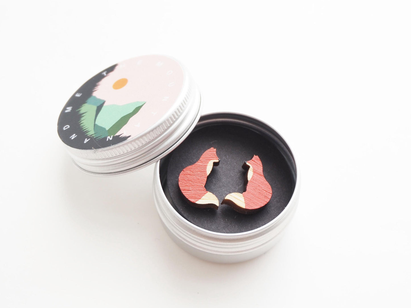 Hand Painted Fox Stud Earrings, Laser Cut Foxes, Woodland Themed Gifts