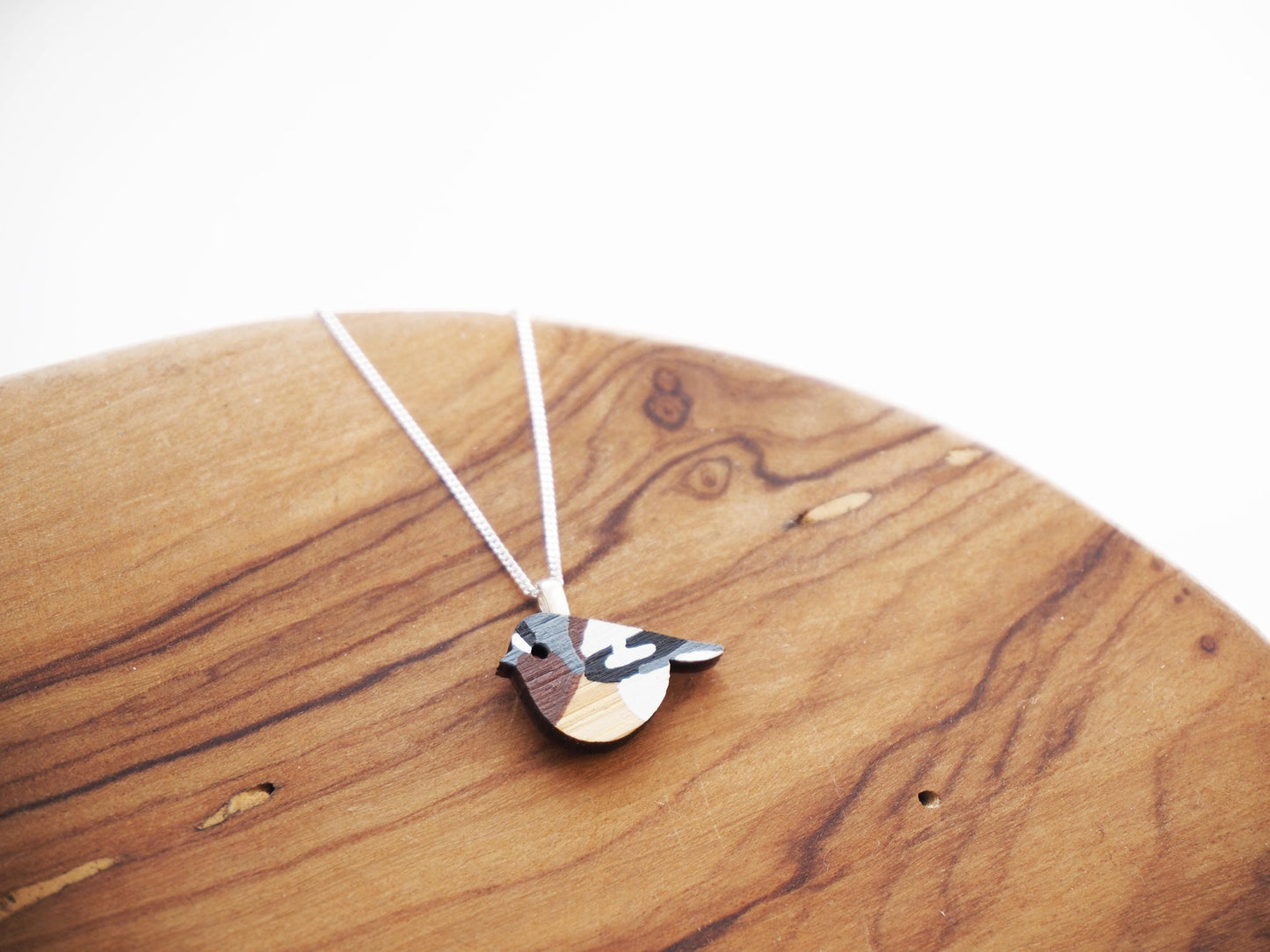 Chaffinch Sterling Silver Bird Necklace, Recycled Silver, Bird Necklace
