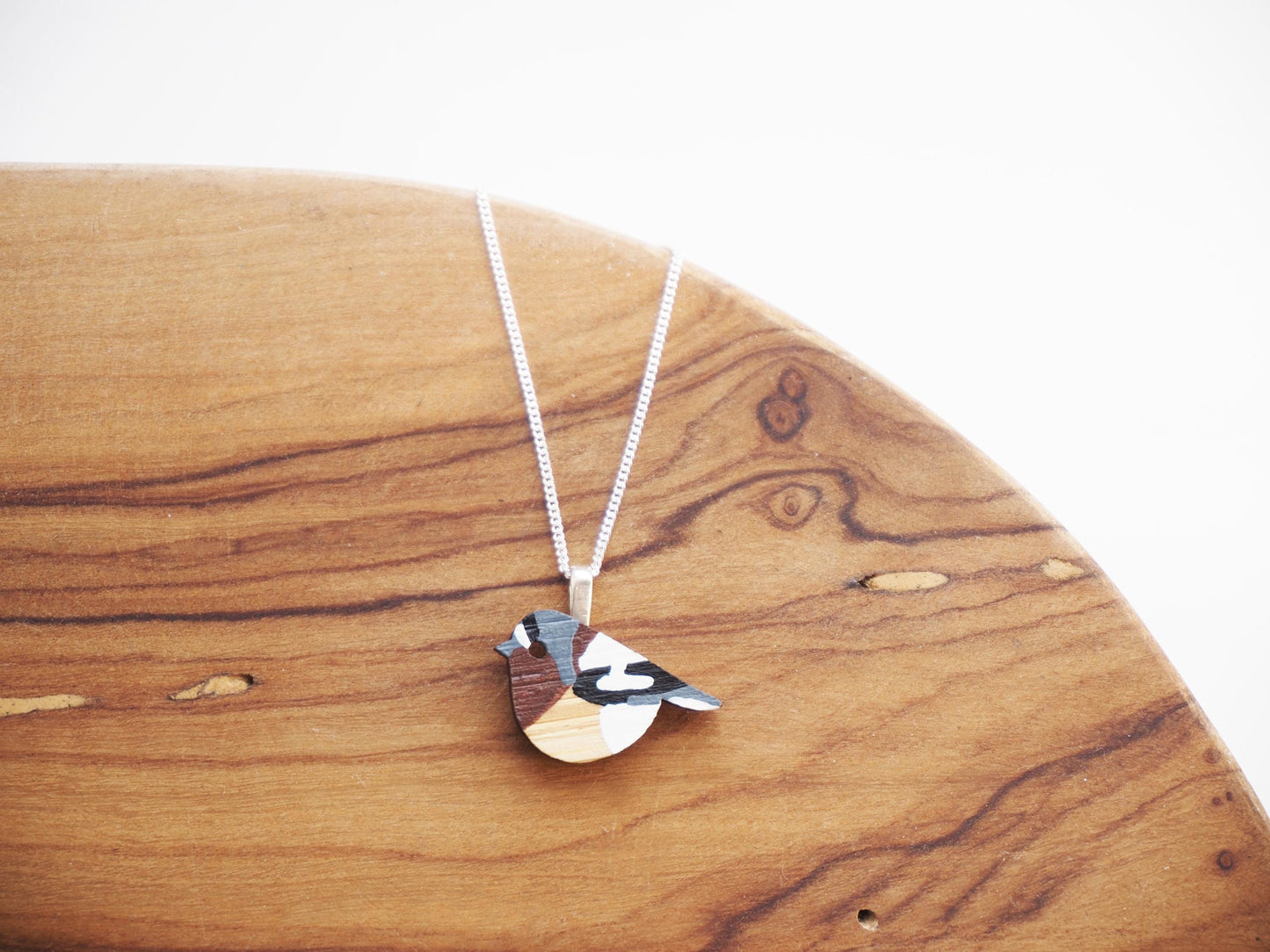 Chaffinch Sterling Silver Bird Necklace, Recycled Silver, Bird Necklace