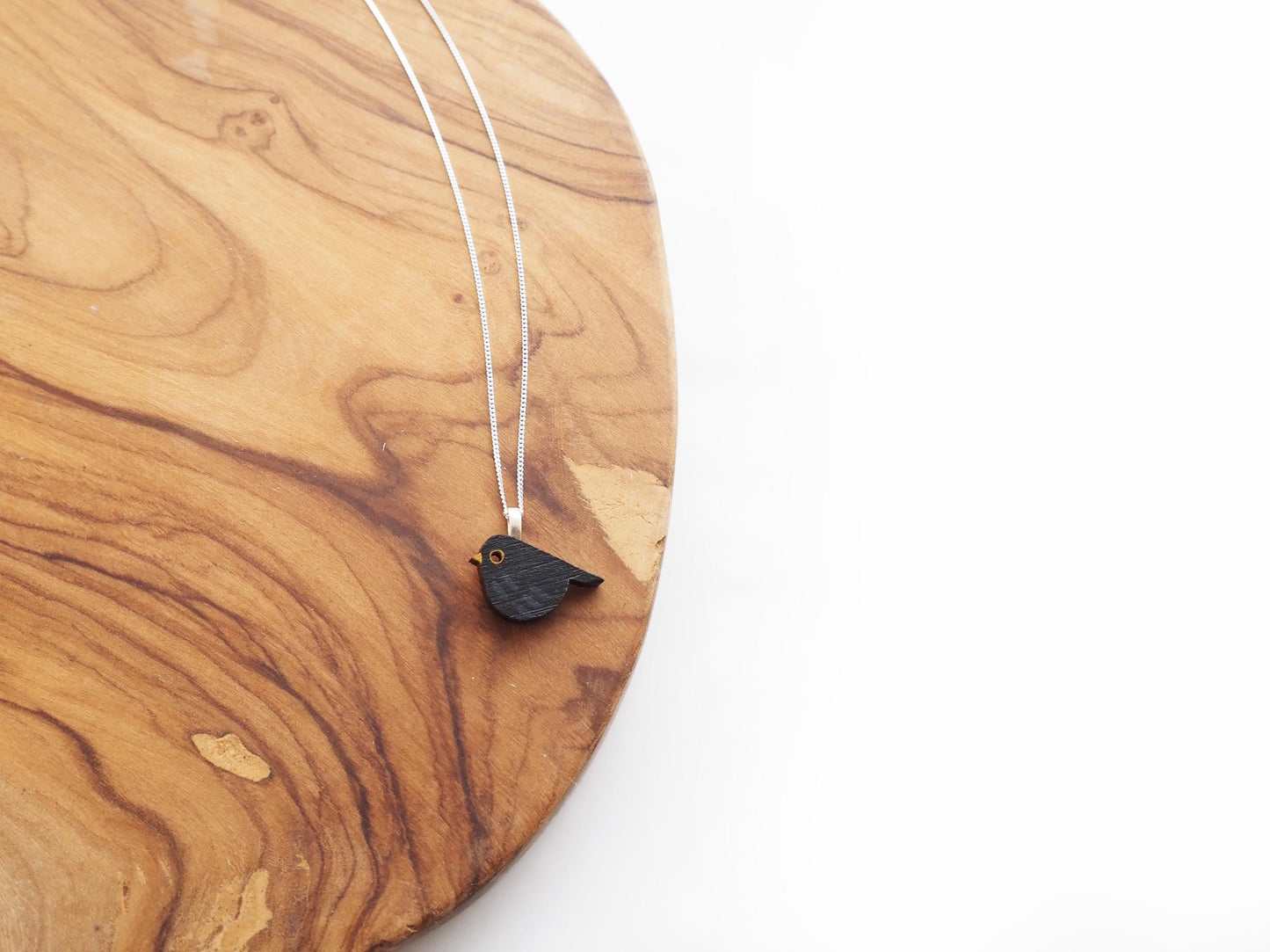 Blackbird Bird Sterling Silver Necklace, Eco Friendly Sustainable Gift