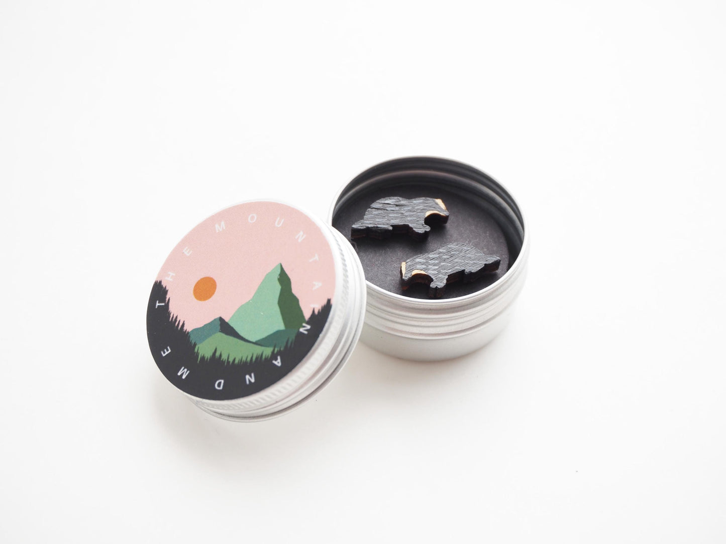Badger Earrings, Wooden Studs, Gifts For Her, British Wildlife