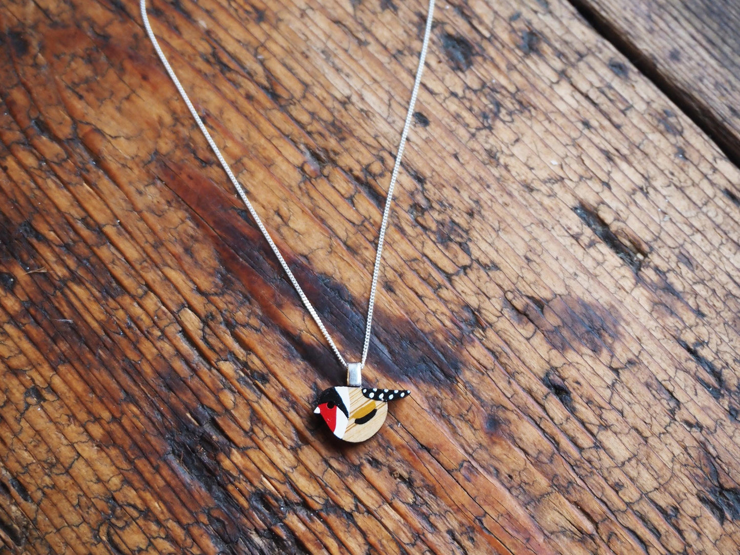Goldfinch Bird Sterling Silver Necklace, Eco Friendly Sustainable Gift