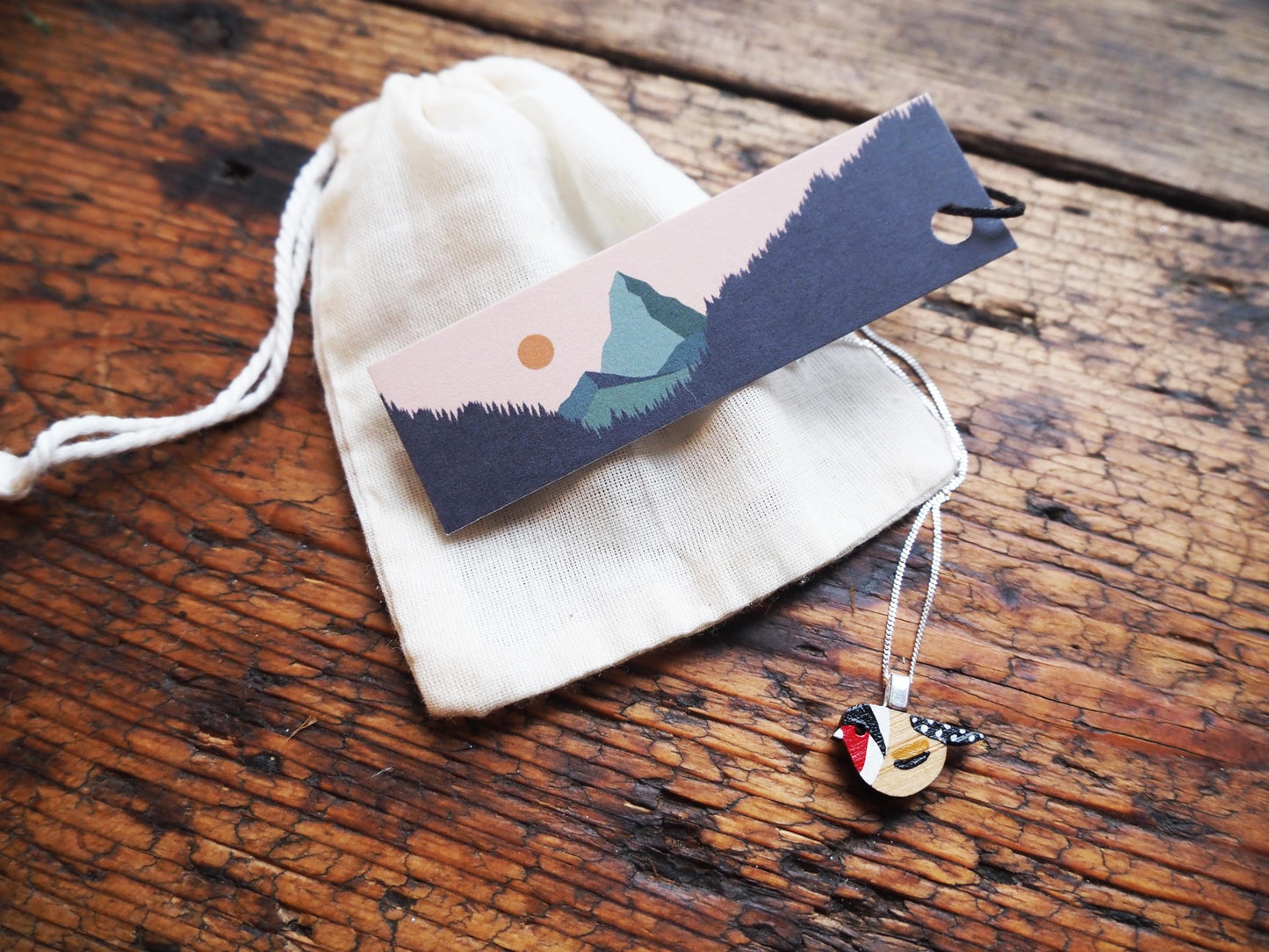 Goldfinch Bird Sterling Silver Necklace, Eco Friendly Sustainable Gift