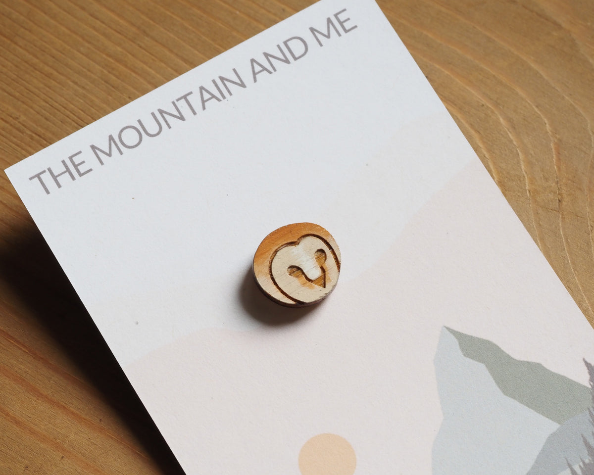 Mini Barn Owl Face Pin Badge – Etched Bamboo Owl Gift
