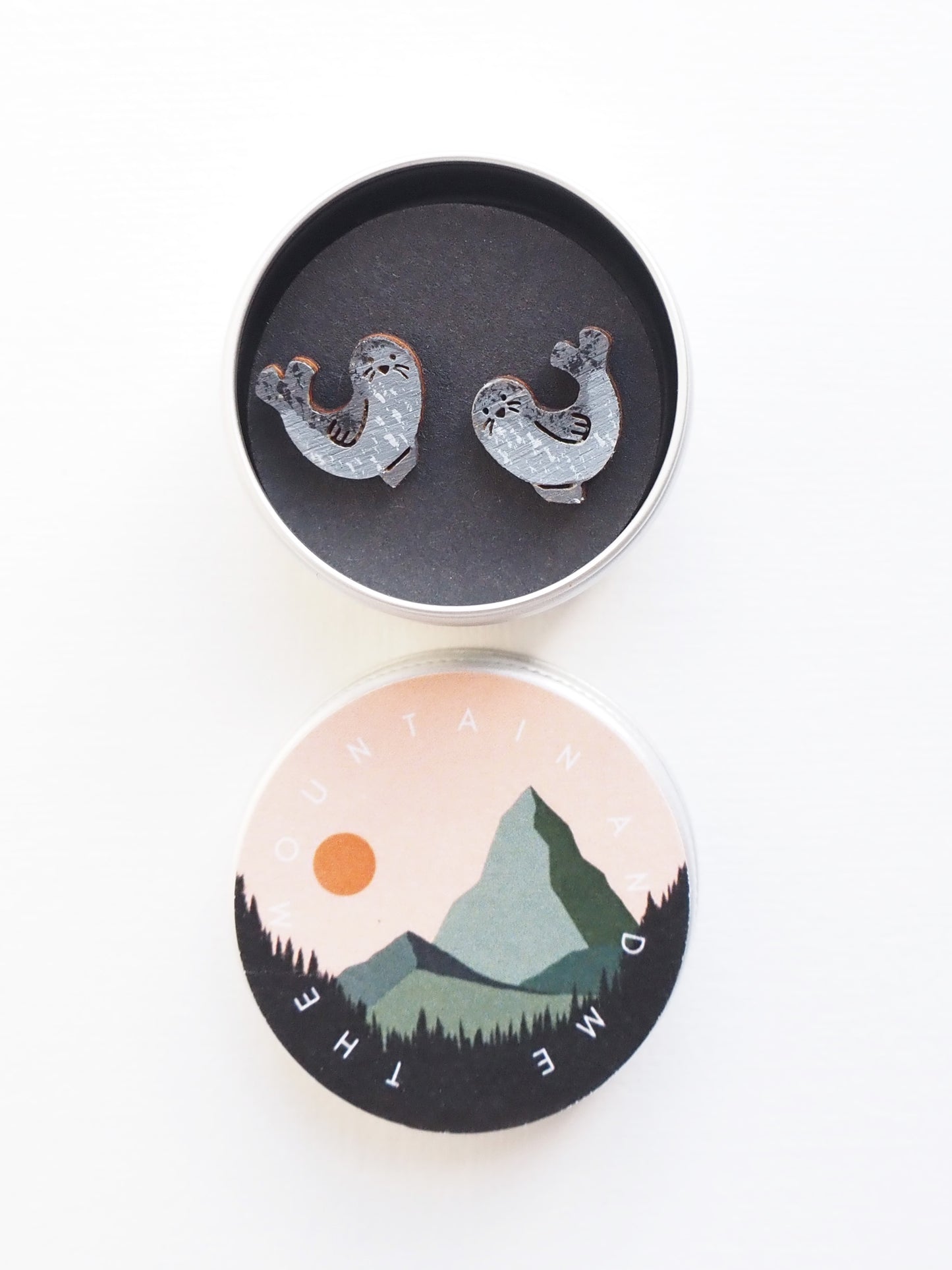 Seal Stud Earrings - Hand Painted Common Seals