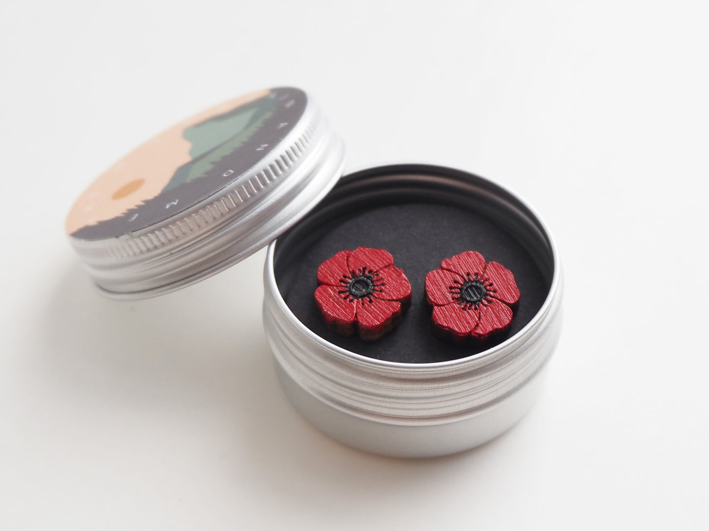 hand painted wooden earrings
