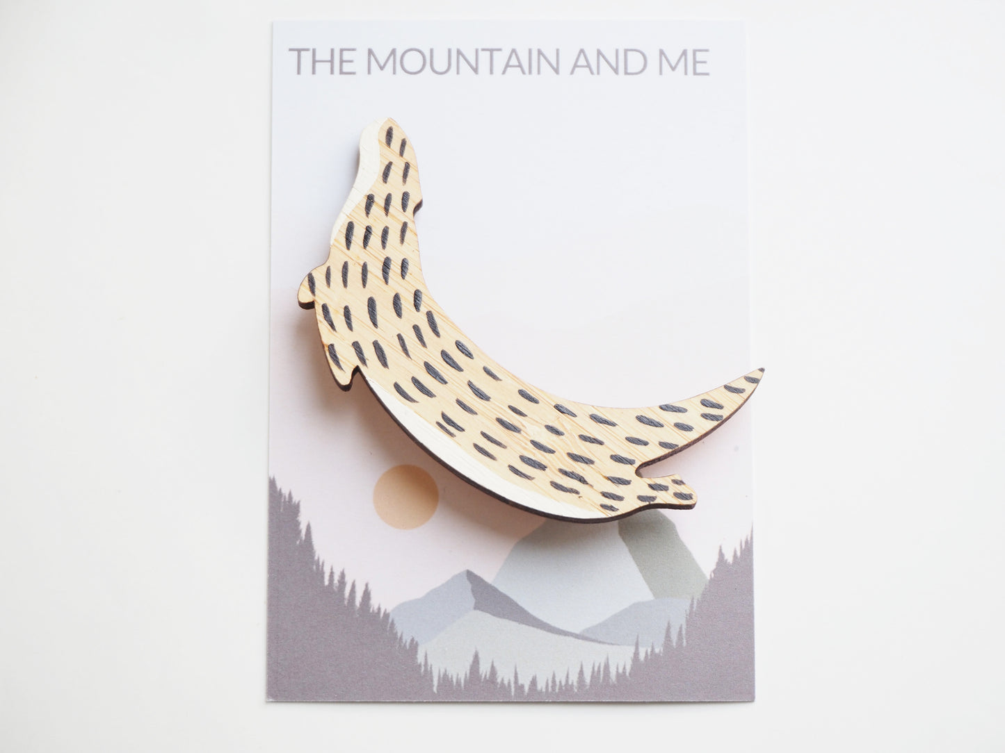 Otter Brooch – Hand Painted Bamboo Wooden Pin