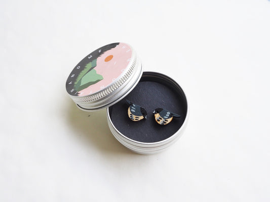 laser cut bird earrings.