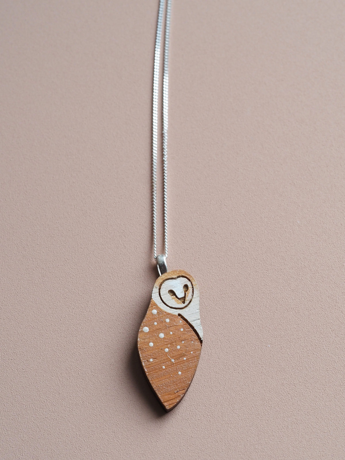 Barn Owl Necklace - Sterling Silver
