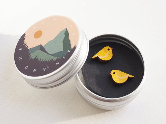 Canary Earrings - Hand Painted Bird Earrings