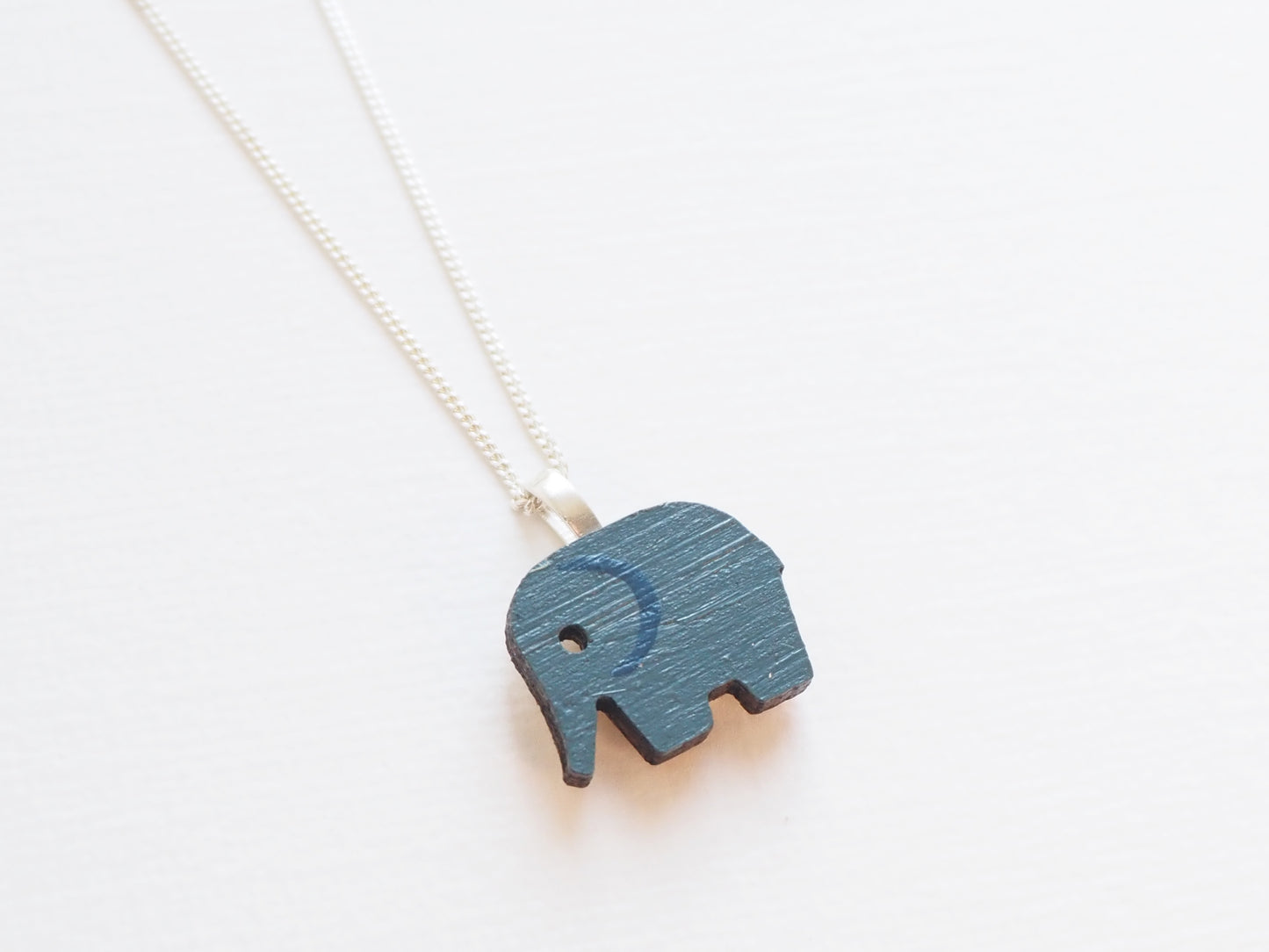 Elephant Necklace – Sterling Silver Chain & Sustainable Bamboo