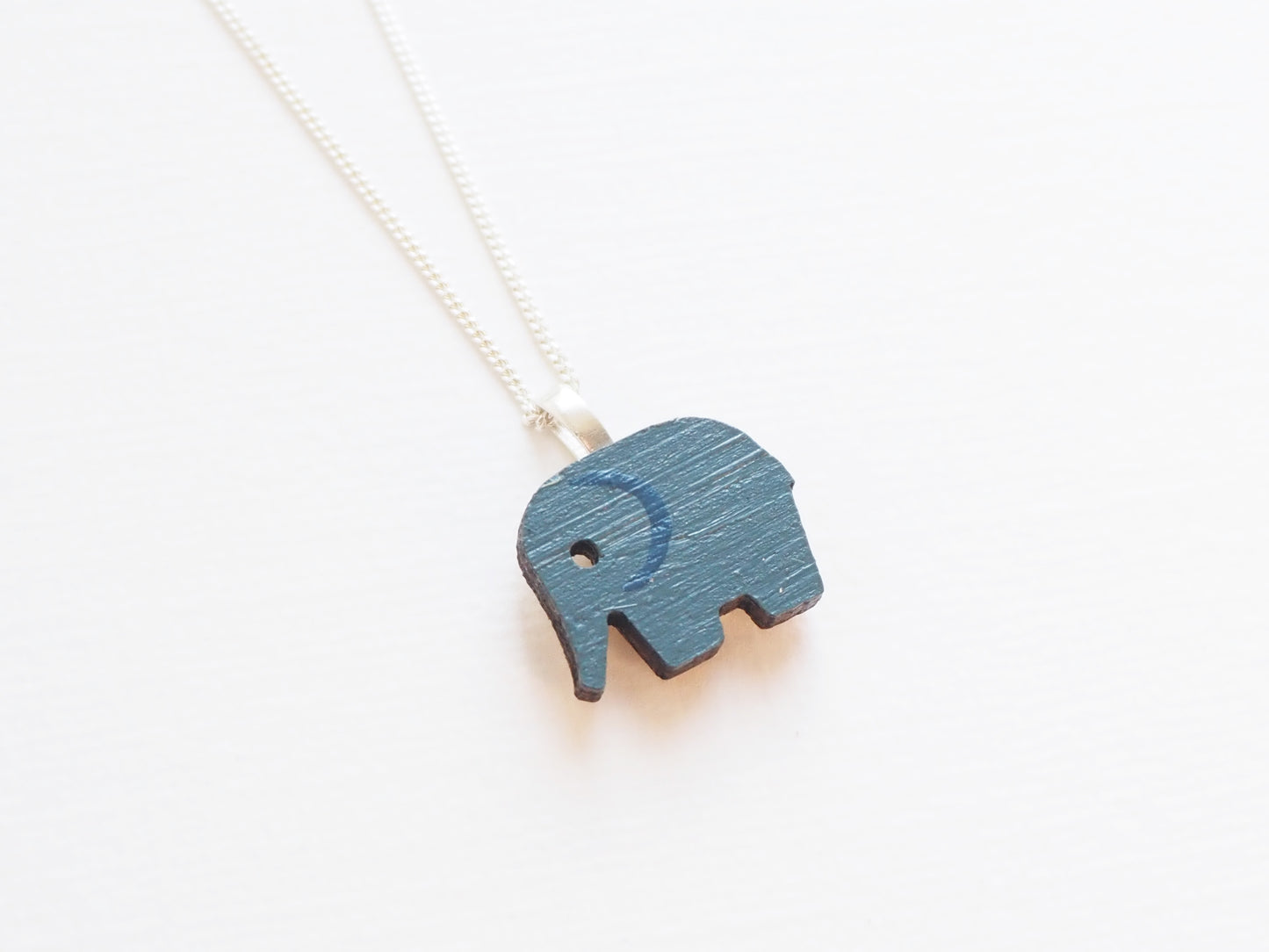 Elephant Necklace – Sterling Silver Chain & Sustainable Bamboo