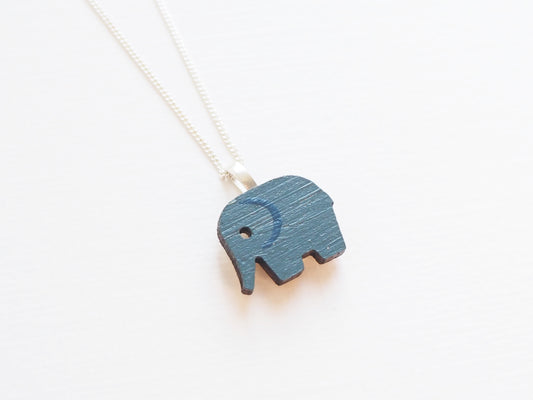 Elephant Necklace – Sterling Silver Chain & Sustainable Bamboo