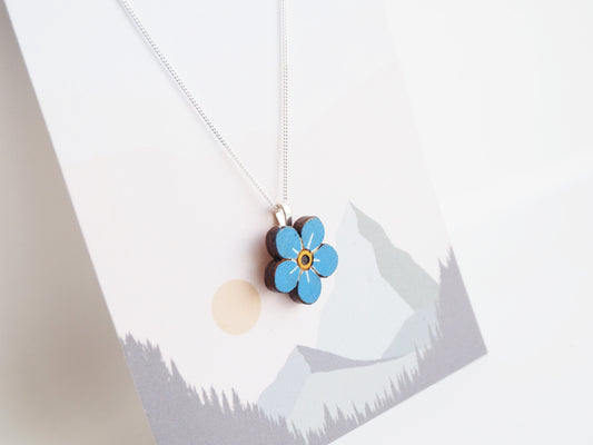 forget me not silver necklace