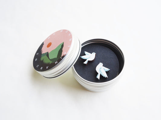 Dove Earrings / Hand Painted Earrings / Dove Gifts For Her / Bird Earrings