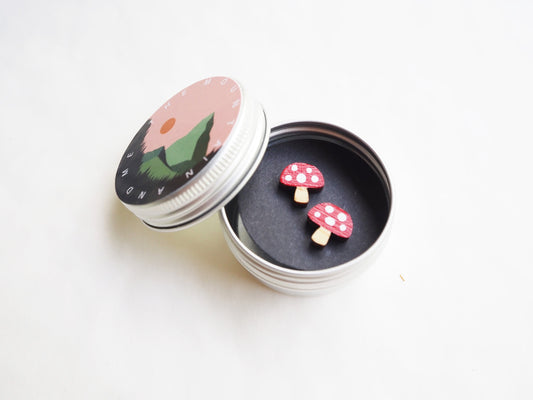 Toadstool Earrings / Mushroom Earrings / Wooden Earrings / Sustainable Gifts For Her