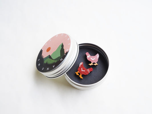 Chicken Earrings, Chicken Studs, Hen Jewellery, Chicken Gifts, Hen Stud Earrings, Gifts For Chicken Lovers