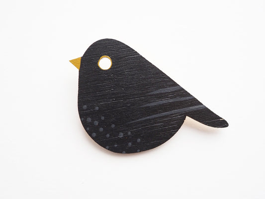 Blackbird Brooch / Blackbird Gift / Hand Painted Bird Brooches