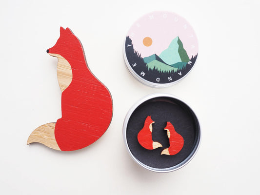 Fox Brooch, Fox Jewellery, Fox Gift, Woodland Brooch, Foxy Gifts, Animal Brooch, Laser Cut Brooch