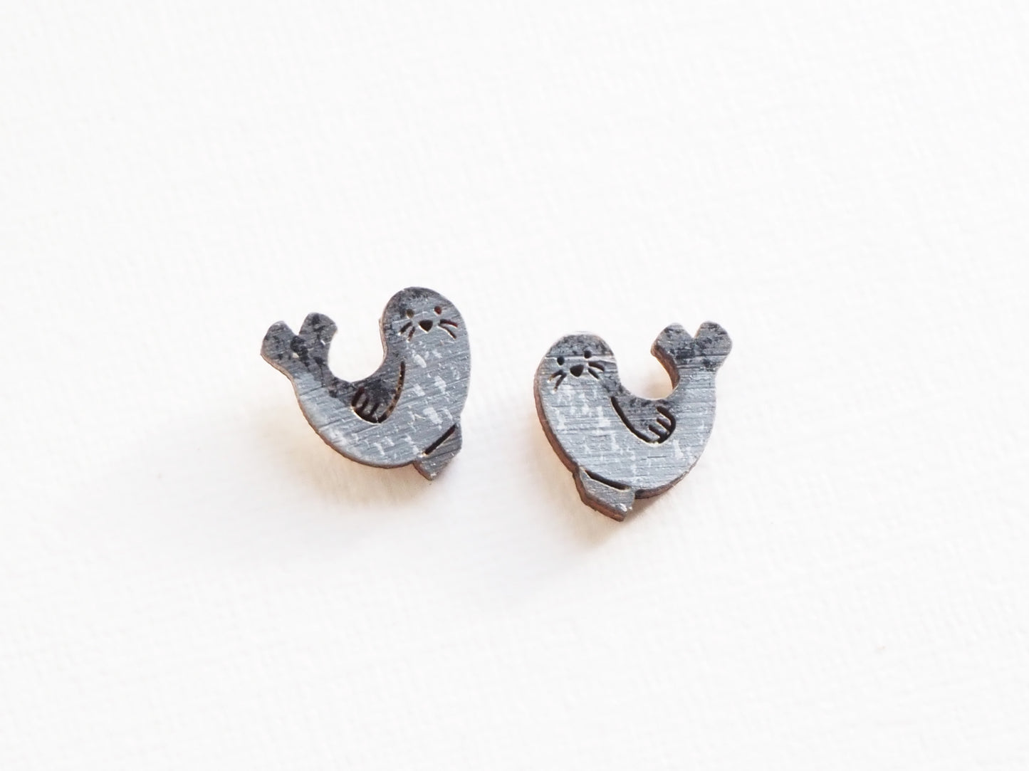 Seal Stud Earrings - Hand Painted Common Seals
