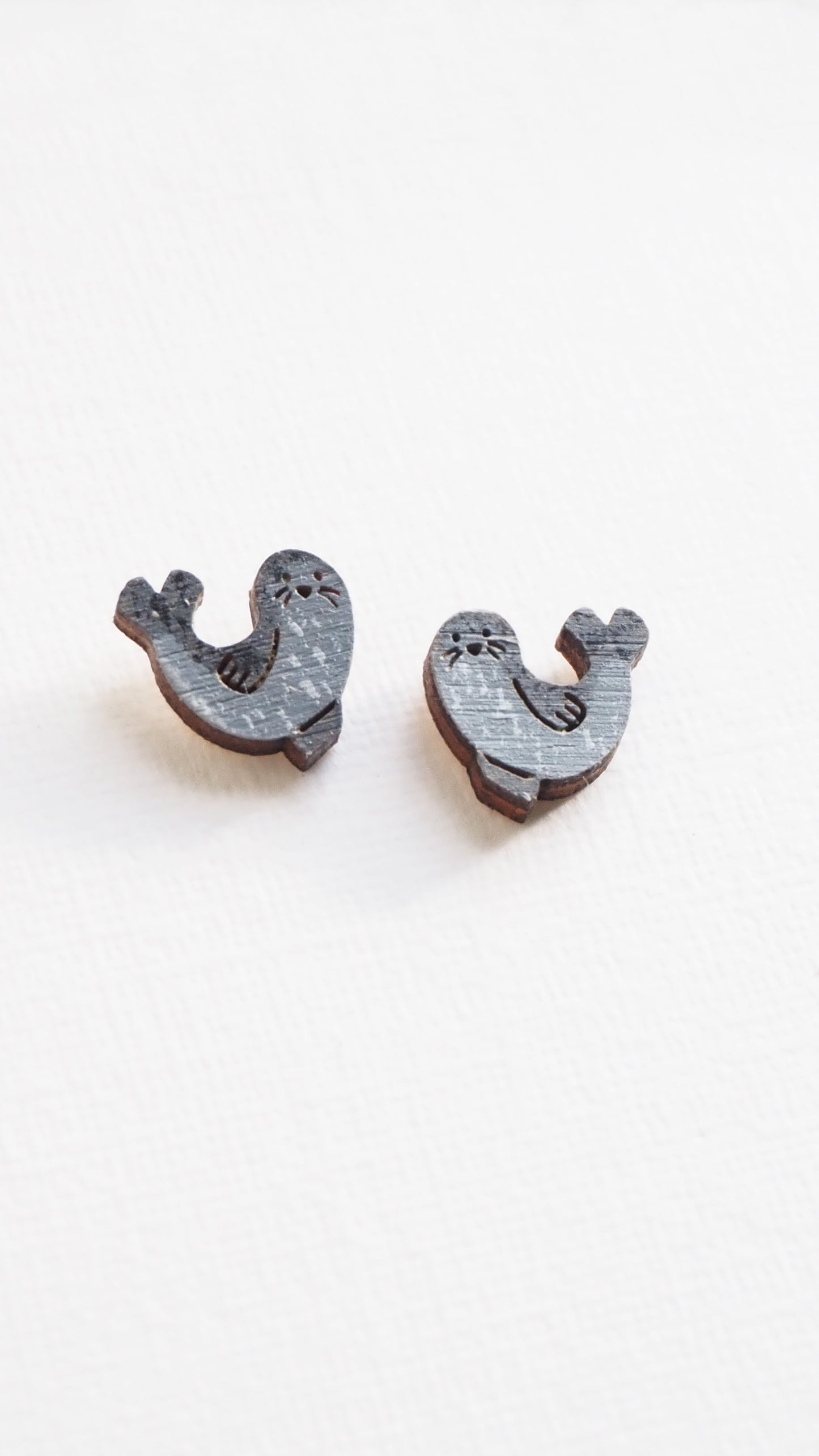 Seal Stud Earrings - Hand Painted Common Seals